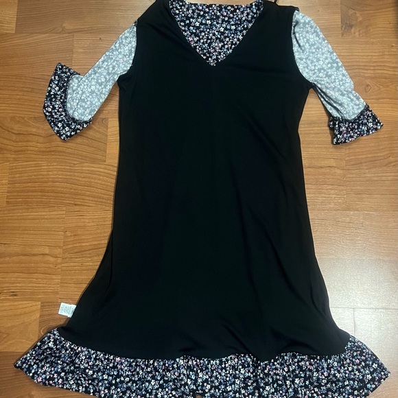 CECE Woman’s V - neck  pull on Vibrant blooms Midi dress - Picture 10 of 16